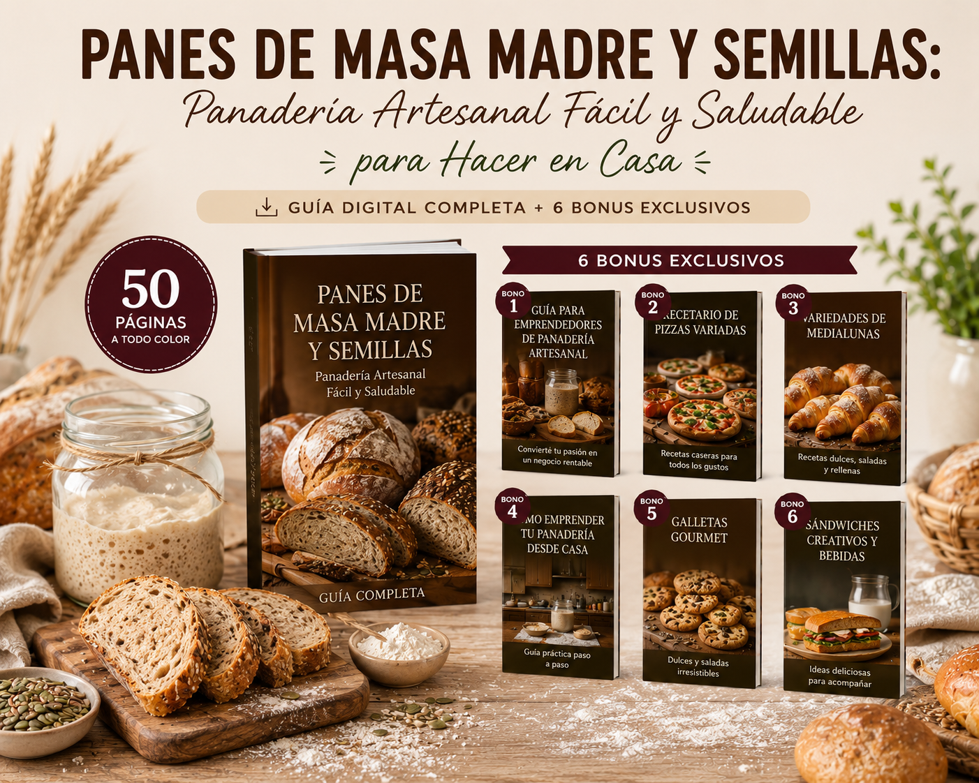 Panes de Masa Madre y Semillas: Panadería Artesanal Fácil y Saludable