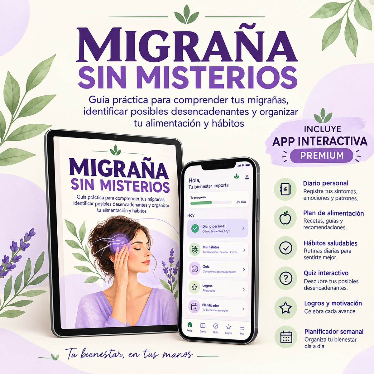 Migraña Sin Misterios — Guía práctica + App Interactiva + 3 Bonus de Regalo