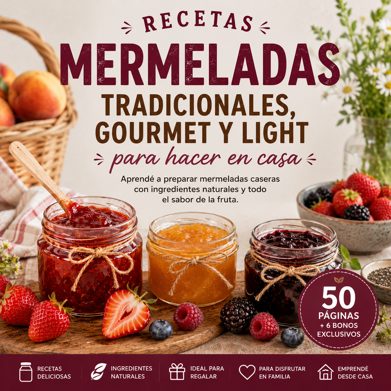 Mermeladas Caseras: Recetas Tradicionales, Gourmet y Light para Hacer en Casa