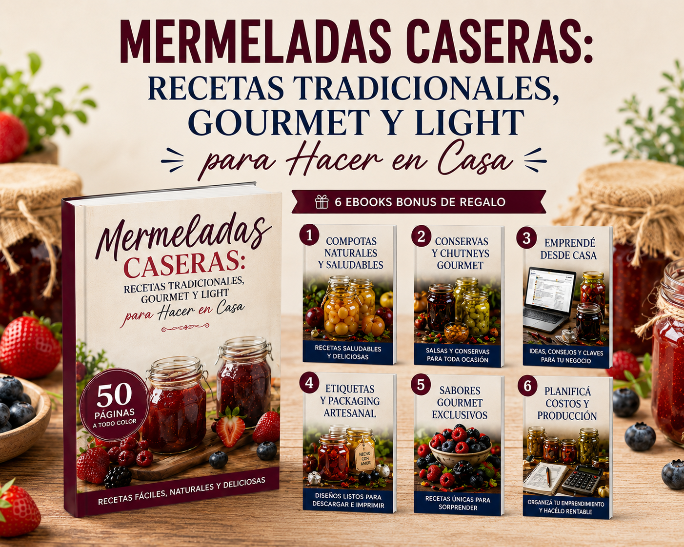 Mermeladas Caseras: Recetas Tradicionales, Gourmet y Light para Hacer en Casa