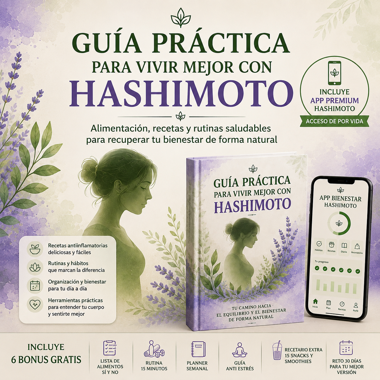 Guía práctica para vivir mejor con Hashimoto-Alimentación, recetas y rutinas saludables